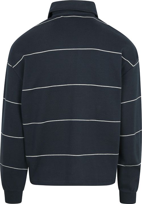 Koszulka polo Lyle & Scott Rugby w paski w kolorze granatowym Product / Achterkant