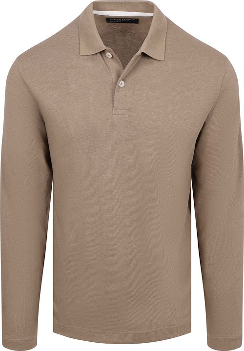 Marc O'Polo Långärmad Polo Cotton Linen Taupe Product