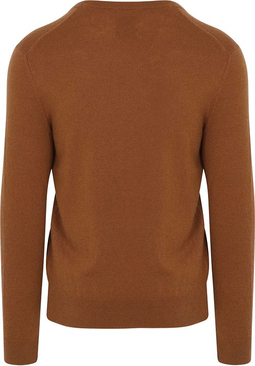 Jersey GANT de mezcla de lana con cuello pico en camel Product / Achterkant