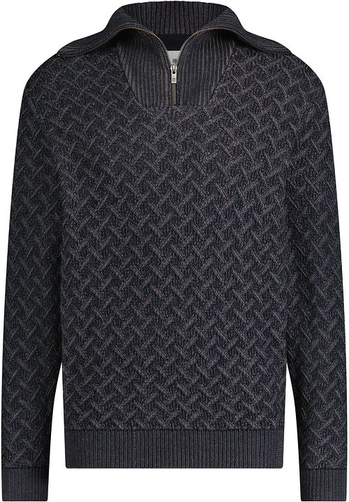 State Of Art sweter z półgolfem i zamkiem 1/2 w melanżu, granatowy Product