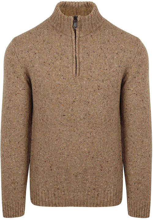 Suitable Half Zip Trøje Donnegal Tweed Eco Wool Beige