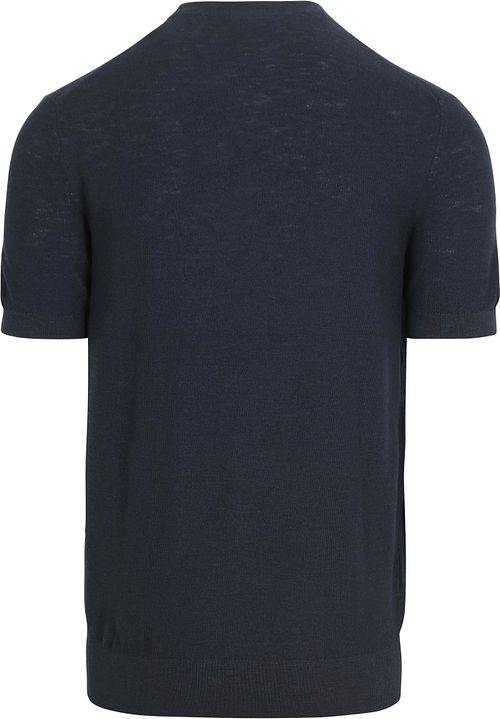 Suitable Piqué T-shirt Leinen Navy Product / Achterkant