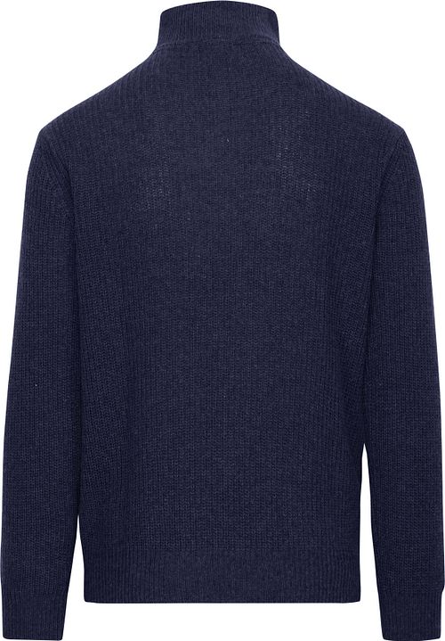 Suitable Half Zip Trui Wol Blend Navy Product / Achterkant