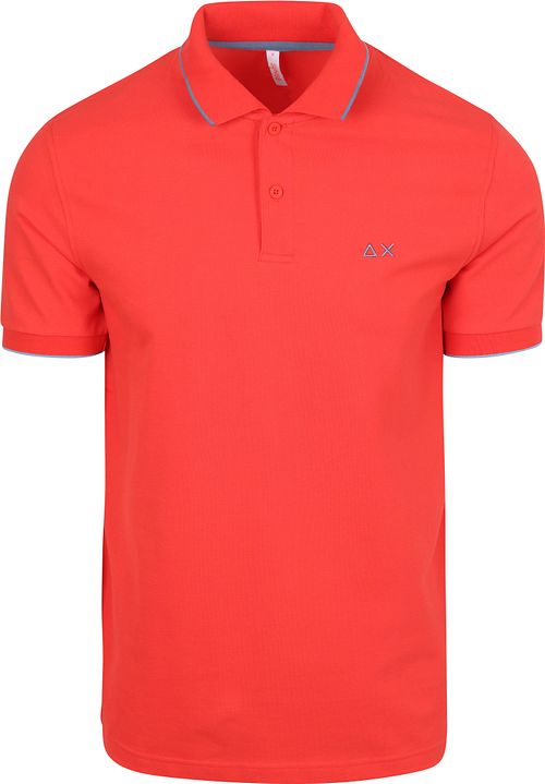 Sun68 Polo Petites Rayures Col Rouge Product