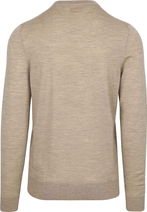 Sweter Suitable Crew Zip Merino piaskowy Product / Achterkant