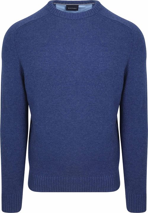 Sweter z wełny jagnięcej Suitable z okrągłym dekoltem, królewski niebieski Product