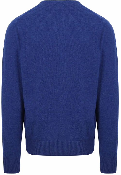 William Lockie Pullover Lambswool V Persian Royal Blue Product / Achterkant