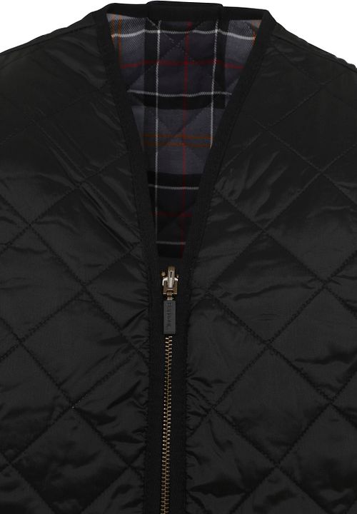 Barbour pikowana podpinka na zamek, czarna Product / Detail