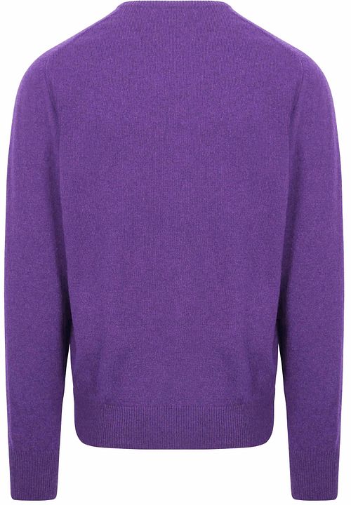William Lockie jersey de lana de cordero con cuello en V morado Product / Achterkant