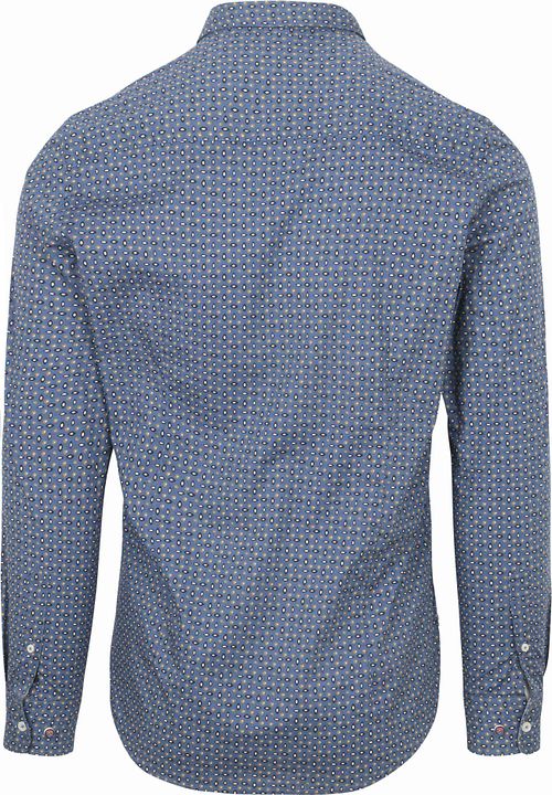 NZA Skjorte Kylan Poplin Print Blå Product / Achterkant