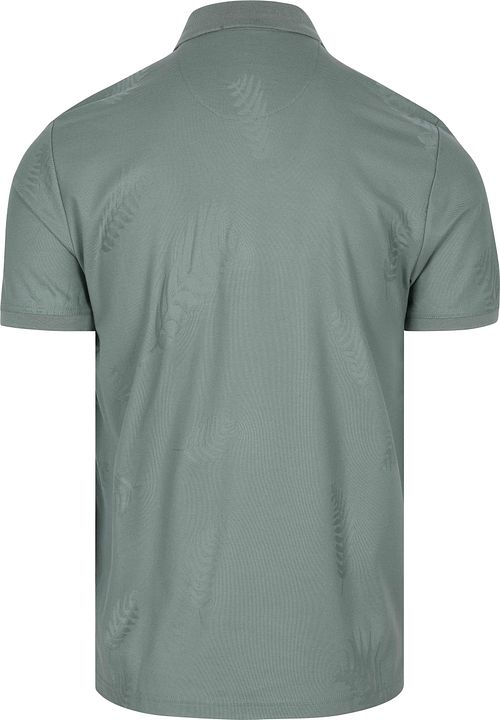Polo State of Art Leafs Jade modern fit de piqué verde Product / Achterkant