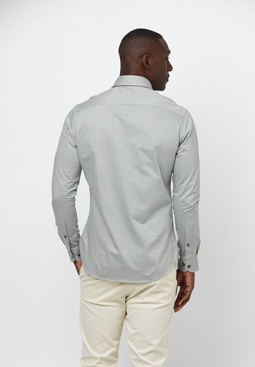 Profuomo Chemise Single Jersey Vert Melange Model / Achterkant