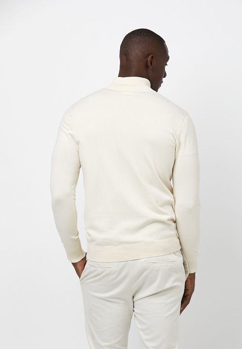 Profuomo Half Zip Pullover Lyx Ecru Model / Achterkant