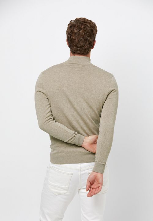 Profuomo Halv lynlås Pullover Luksus Beige Model / Achterkant