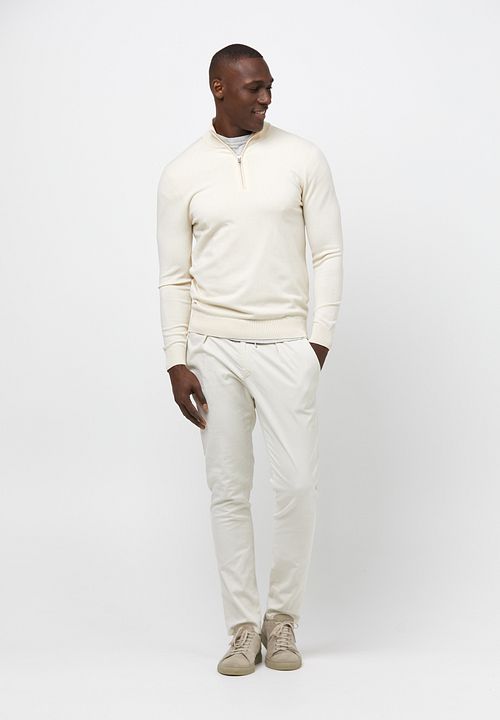 Profuomo Halvglidelås Pullover Luksus Ecru Model / Voorkant