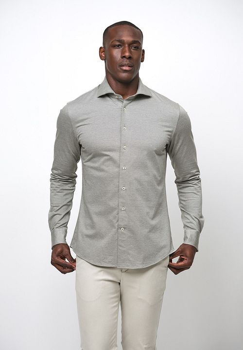 Profuomo Knitted Shirt Green Model / Voorkant