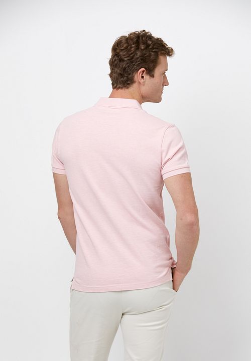 Profuomo PiquÃ© Poloshirt Rosa Model / Achterkant