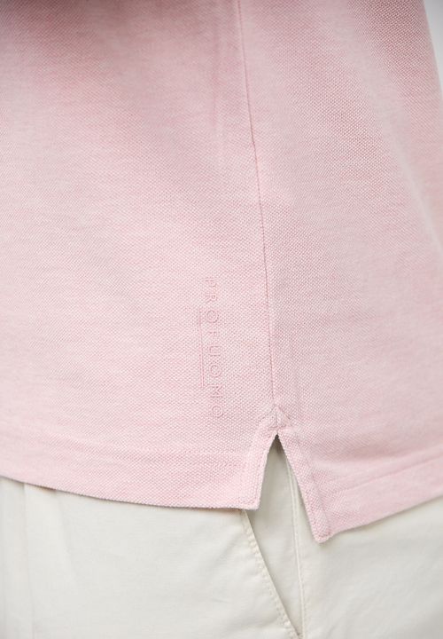 Profuomo Piqué Poloshirt Rose Model / Detail