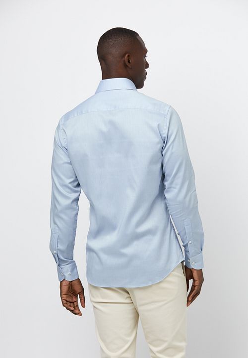 Profuomo Skjorte Struktur Lyseblå Model / Achterkant