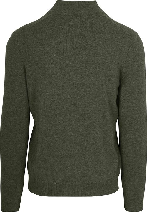 Jersey Half Zip de lana merina Steppin' Out en verde oliva Product / Achterkant