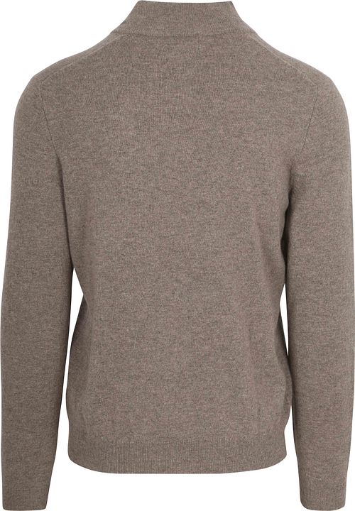 Jersey Half Zip de lana merina Steppin' Out en taupe Product / Achterkant