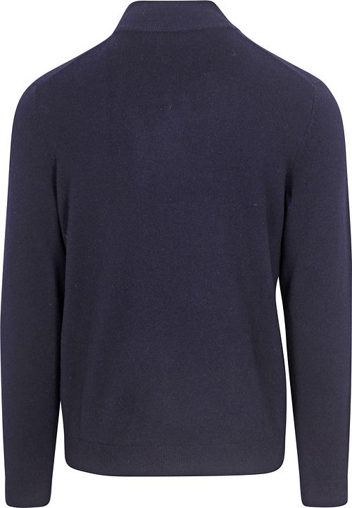 Steppin' Out sweter z półzamkiem z wełny merynosów, granatowy Product / Achterkant