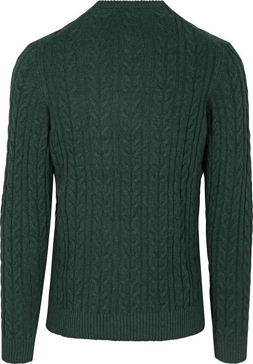 Sweter Lyle & Scott z splotem warkoczowym, ciemnozielony Product / Achterkant