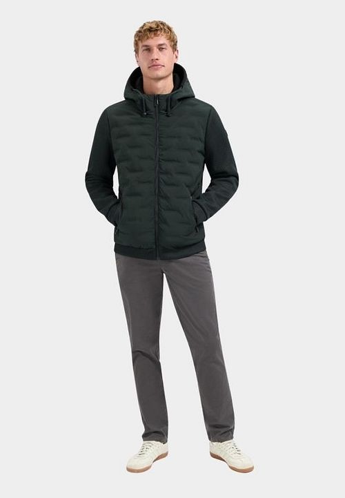No Excess Jacket Knitted Sleeve Dark Green Model / Voorkant