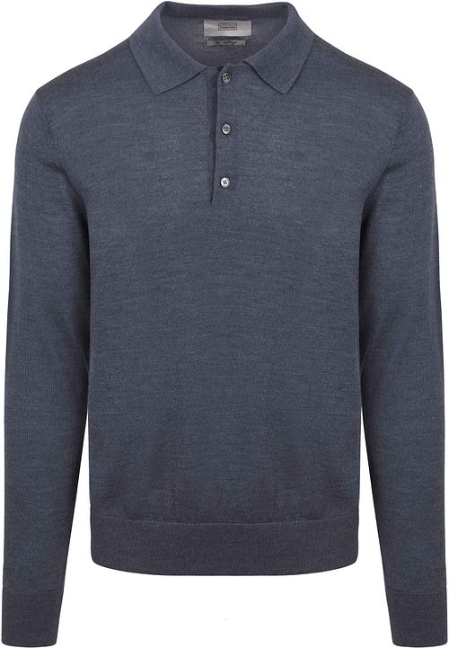 King Essentials Den Robert-langermet poloskjorte i merinoull, antrasitt Product