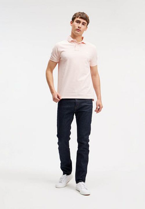 King Essentials The Rene Poloshirt Lichtroze Model / Voorkant