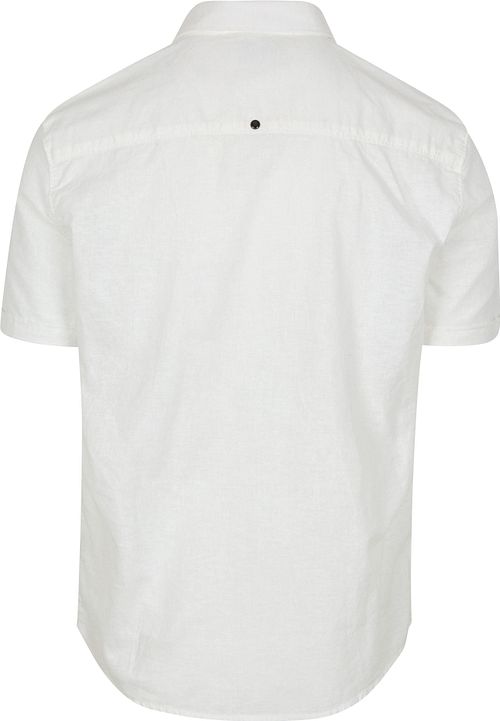 No Excess Short Sleeve Chemise Mix De Lin Blanche Product / Achterkant