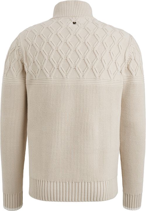 PME Legend Stickad Half Zip-tröja Ecru Product / Achterkant