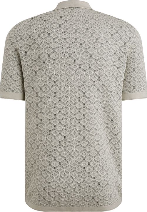 Polo Cast Iron Half-Zip strutturata ecru Product / Achterkant