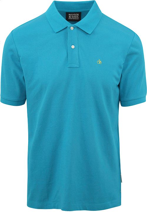 Scotch and Soda polo z piqué w kolorze turkusowym Product