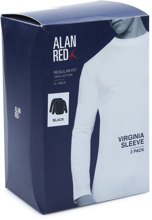 Alan Red T-shirt Virginia Noir Manches Longues Lot de 2 Verpakking