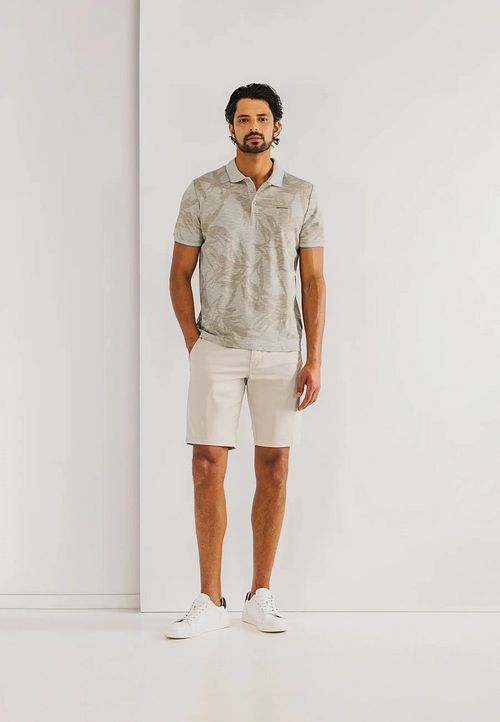 State of Art Poloshirt Faded Leaf Beige Model / Voorkant