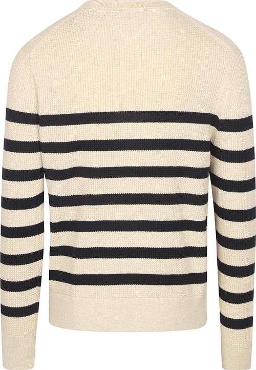 Tommy Hilfiger Sweater Ink Stripes Beige Product / Achterkant