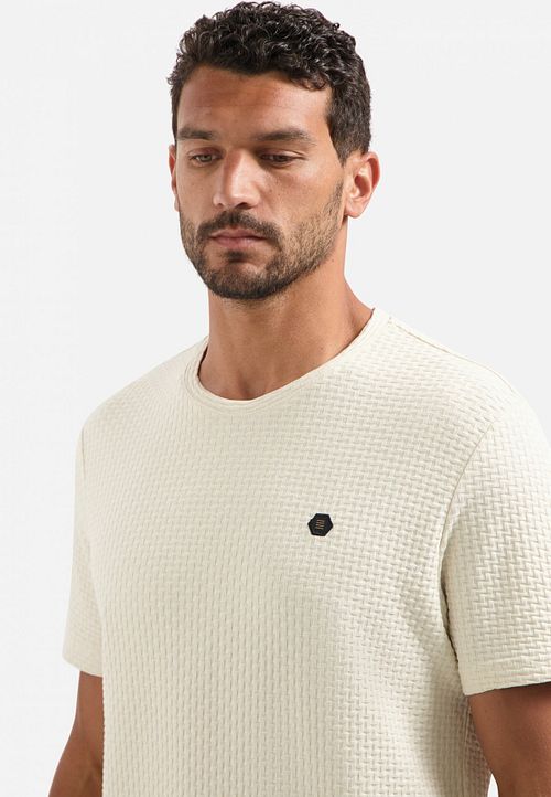 No-Excess T-skjorte Jacquard Ecru Model / Detail