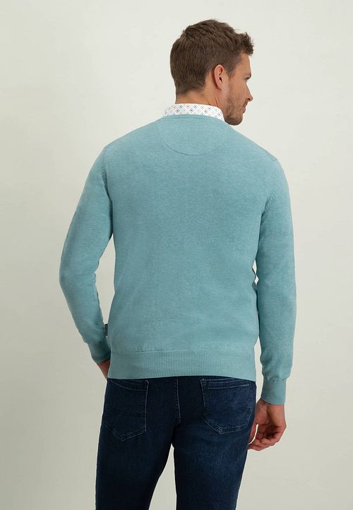 State Of Art Trui V-Hals Azuurblauw Model / Achterkant
