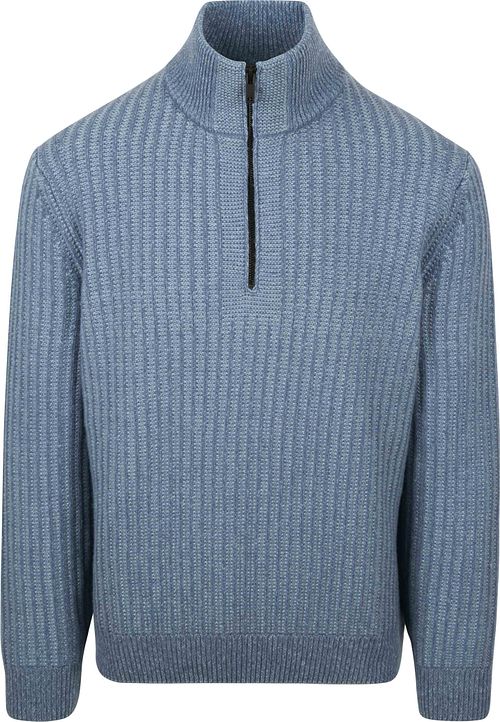 BOSS Kwinter Half Zip Trøje Wool Blend Blå