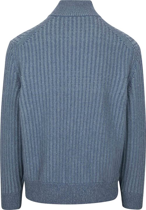 BOSS maglione half zip Kwinter in misto lana blu Product / Achterkant