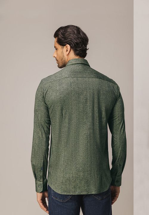 Camicia jersey herringbone State Of Art verde Model / Achterkant