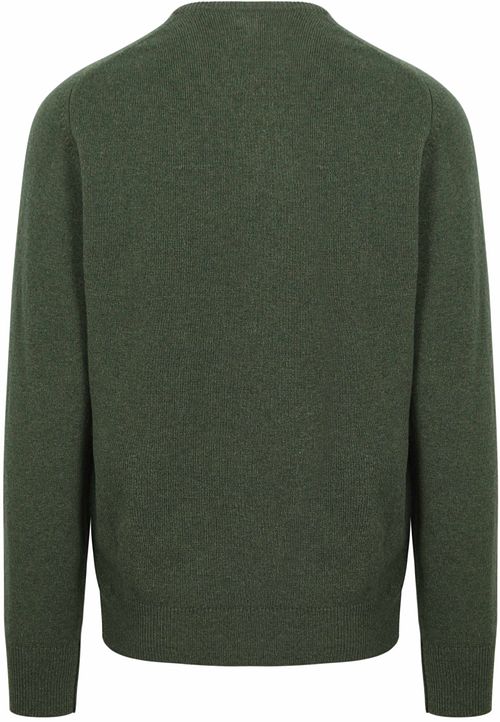William Lockie sweter z jagnięcej wełny z dekoltem w serek Rosemary zielony Product / Achterkant