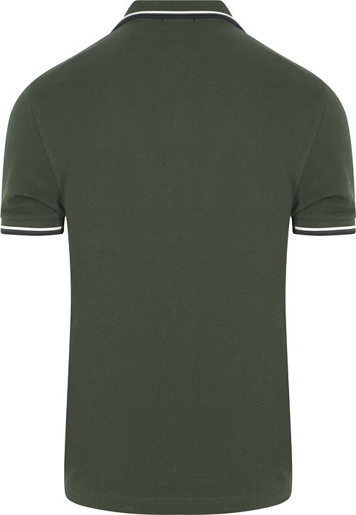 Fred Perry Polo Twin Tipped M3600 Dunkelgrün 53A Product / Achterkant