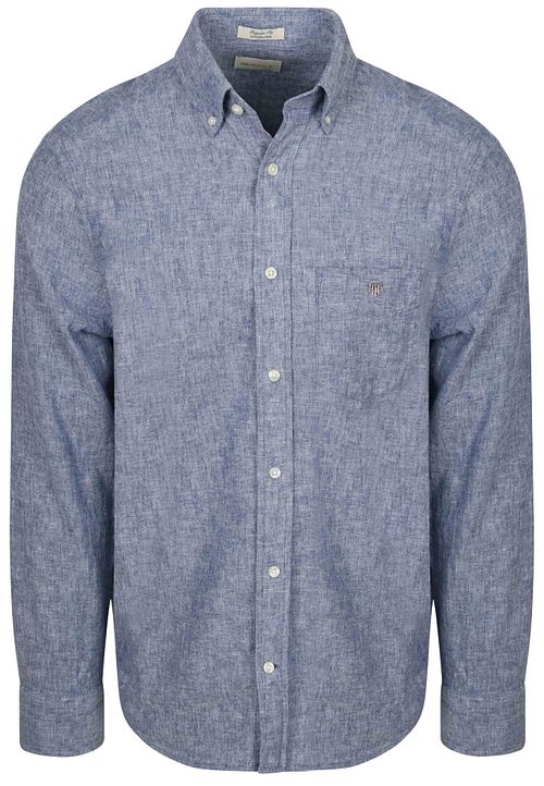 GANT Skjorte Cotton Linen Blå