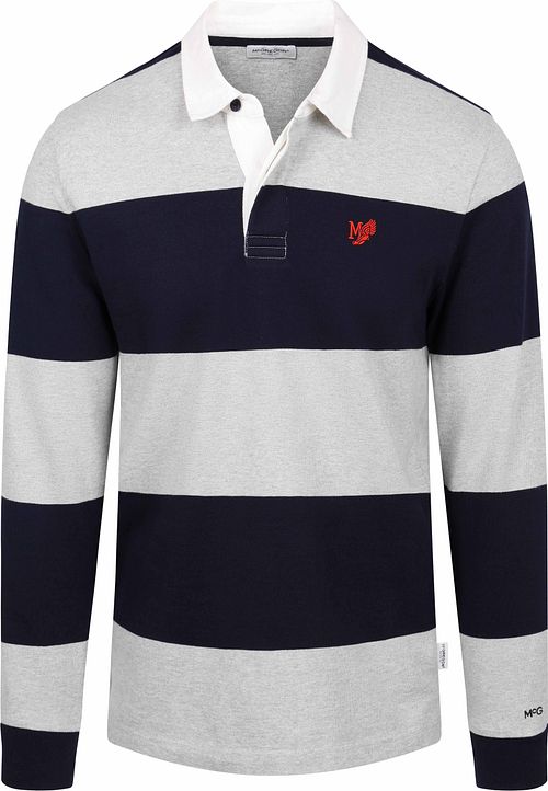 Koszulka rugby McGregor w paski granatowo-szare Product