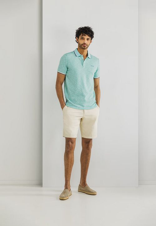 State of Art Polo Slubmelange Lichtblauw Model / Voorkant