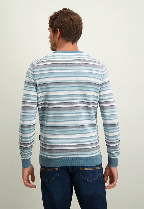 Sweter State of Art w paski, niebieski Model / Achterkant