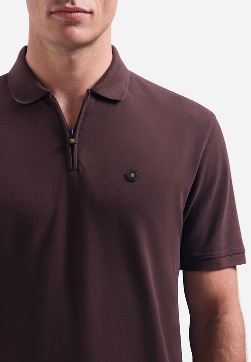 No Excess Halv Zip Polotröja Brun Model / Detail