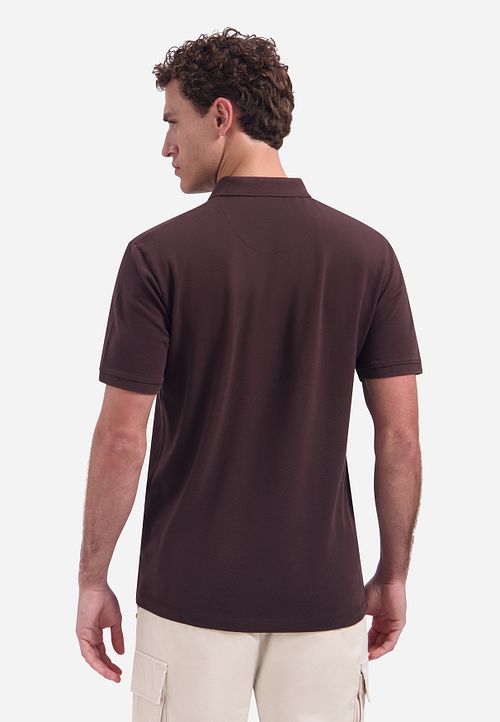 No Excess polo con mezza zip marrone Model / Achterkant